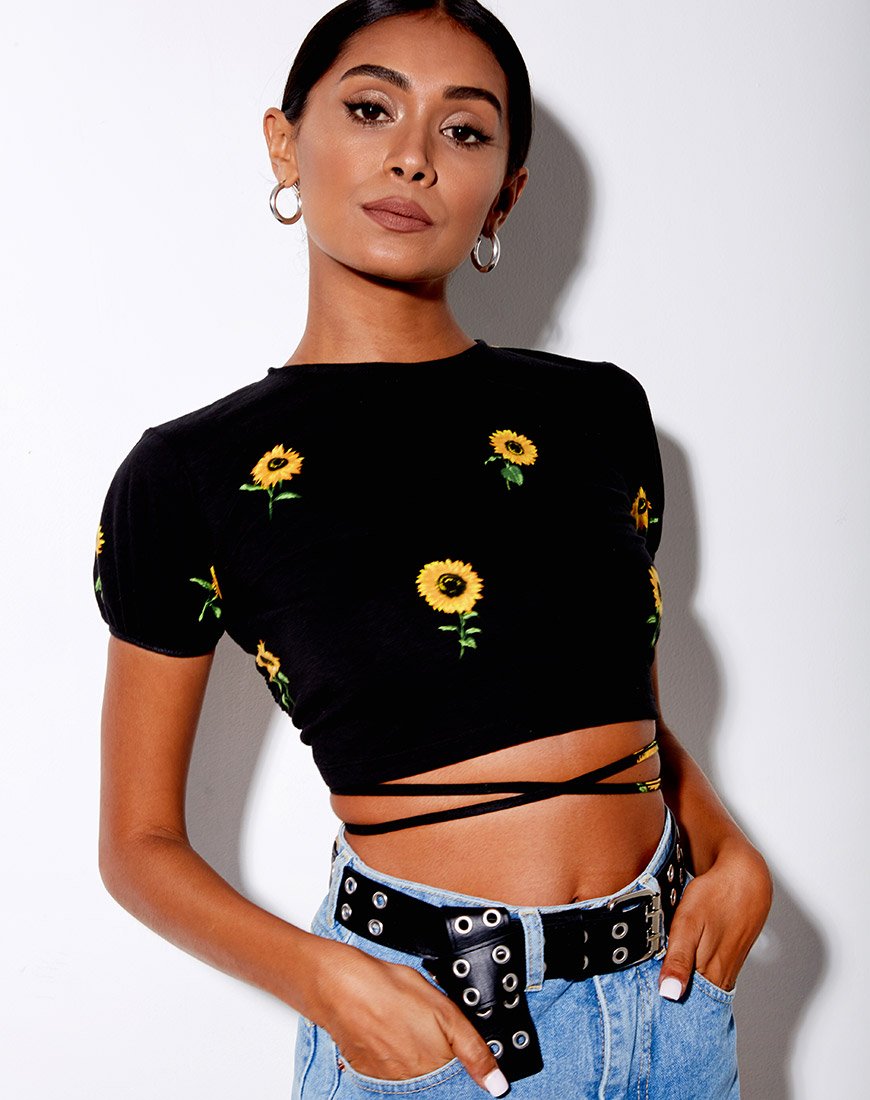 Tasya Top in Ditsy Zonnebloem