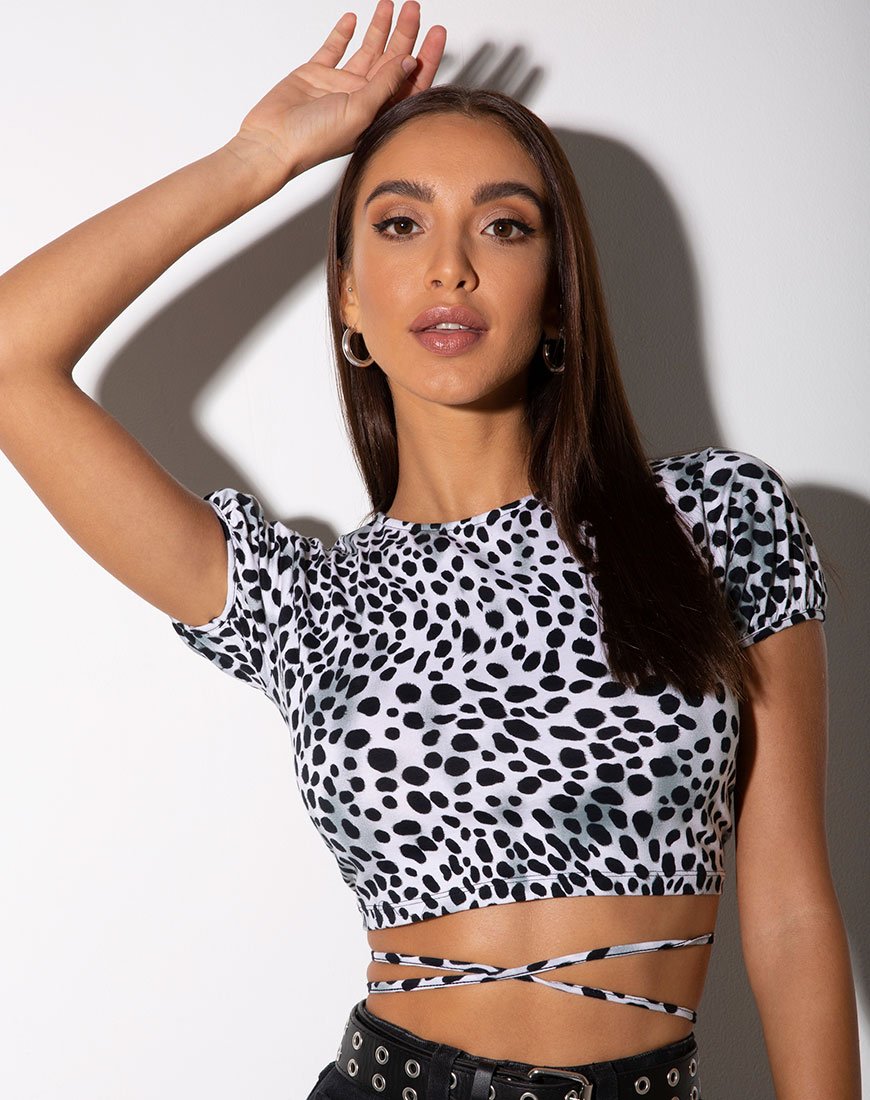 Tasya Top in Dalmatisch Zwart en Wit