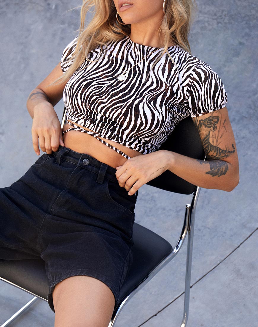Afbeelding van Tasya Crop Top in Zebra Verticaal
