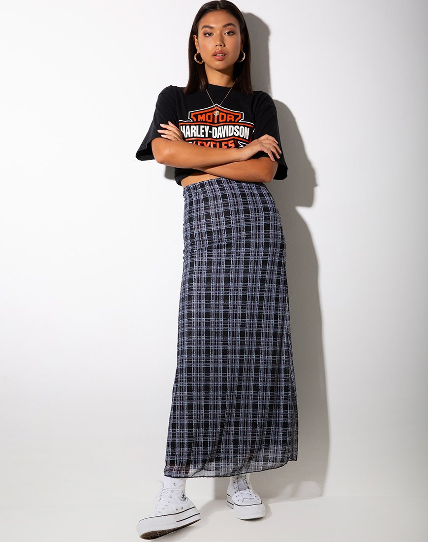Afbeelding van Sayang Maxi rok in inktvlek zwart-wit