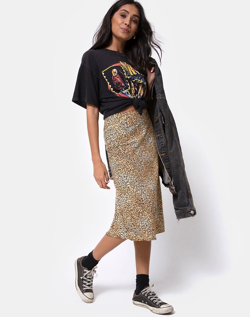 Afbeelding van Tauri Midi rok in Mini Tiger Bruin