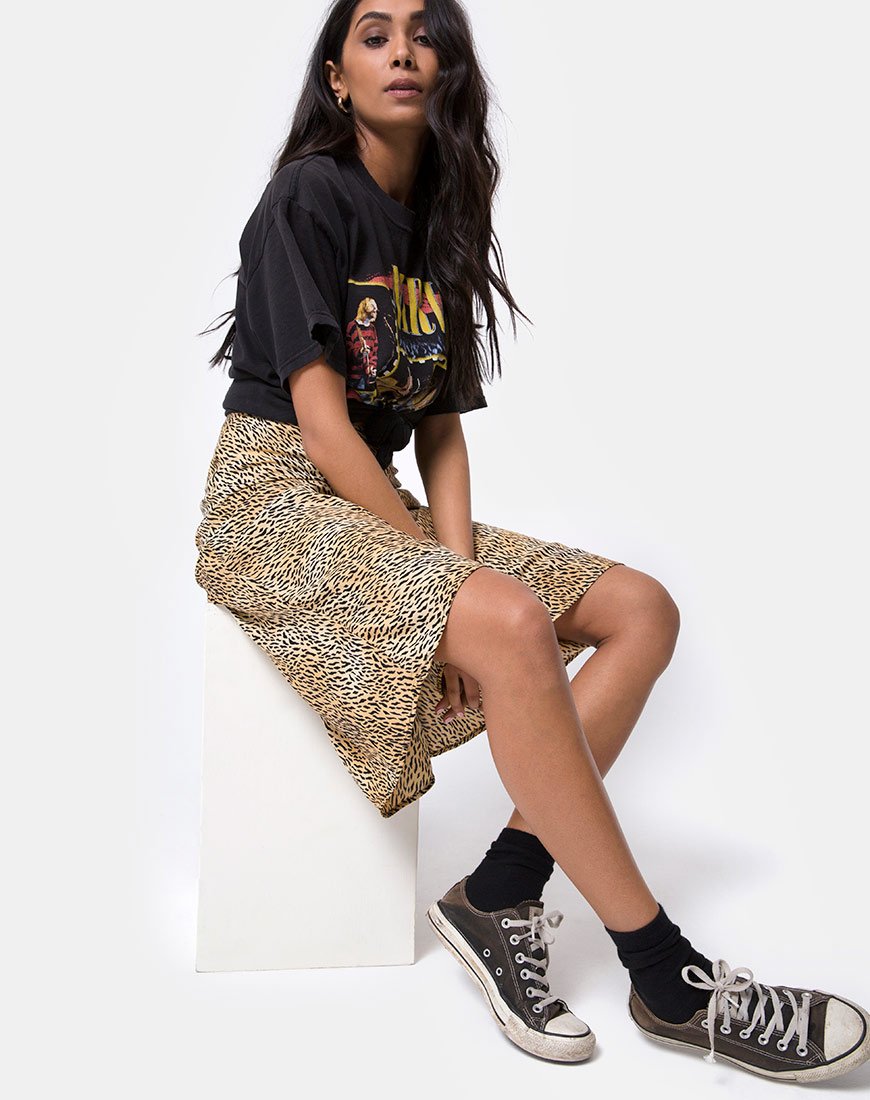 Afbeelding van Tauri Midi rok in Mini Tiger Bruin