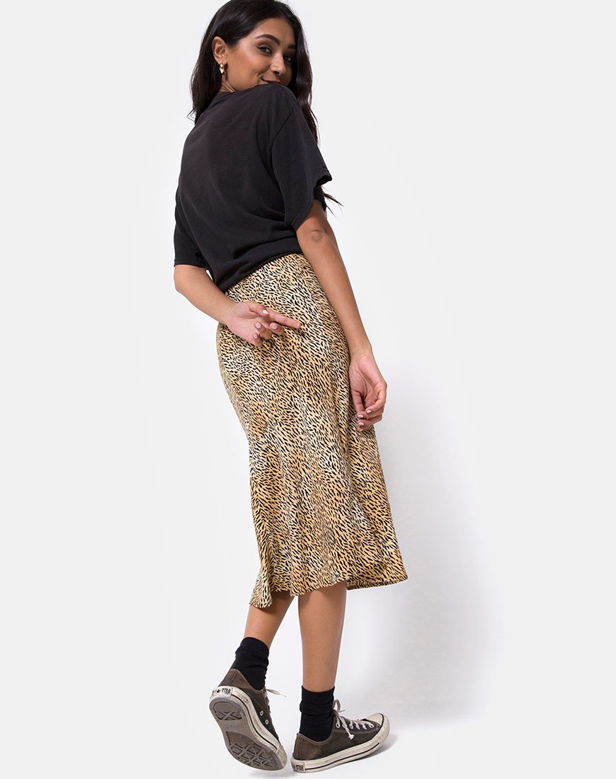 Afbeelding van Tauri Midi rok in Mini Tiger Bruin