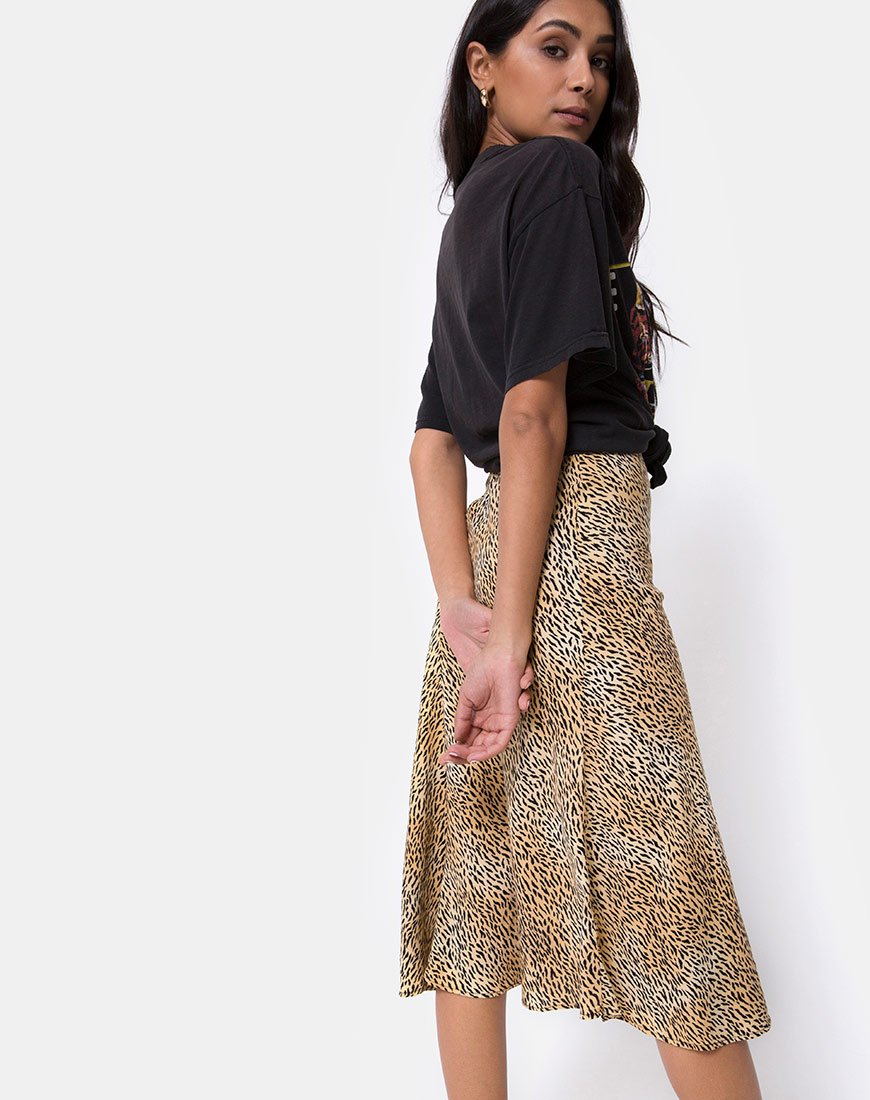 Afbeelding van Tauri Midi rok in Mini Tiger Bruin