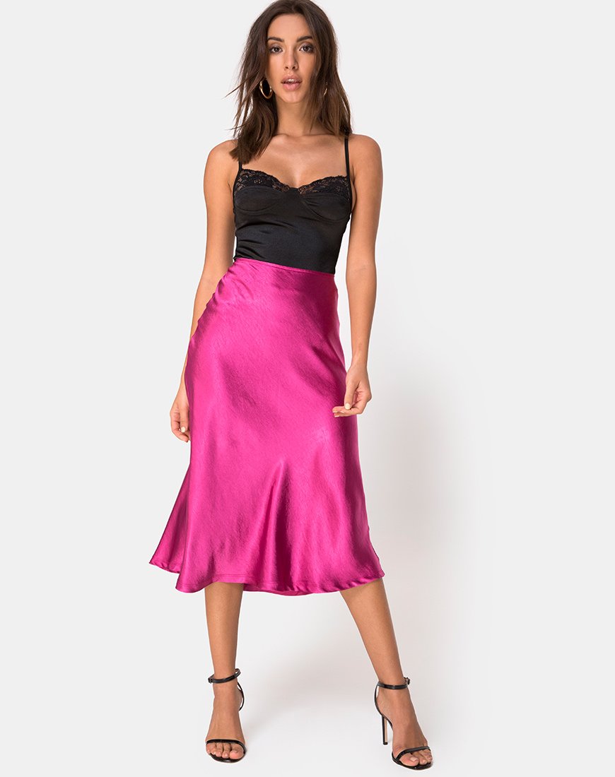 Tauri rok in satijn-magenta