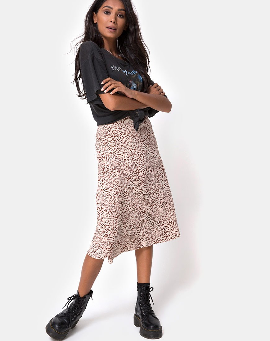 Afbeelding van Tauri Midi rok in Safari Taupe