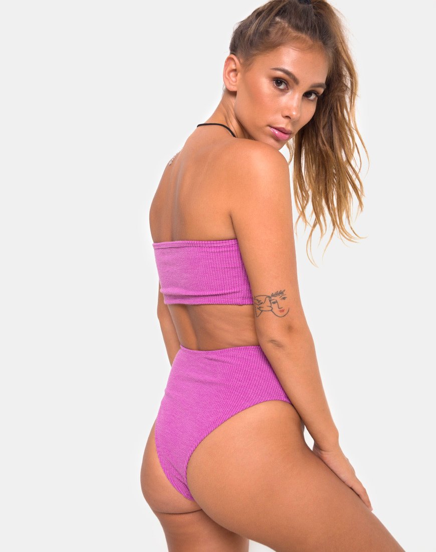 Taya Bikinitop in ribfluweel Violet