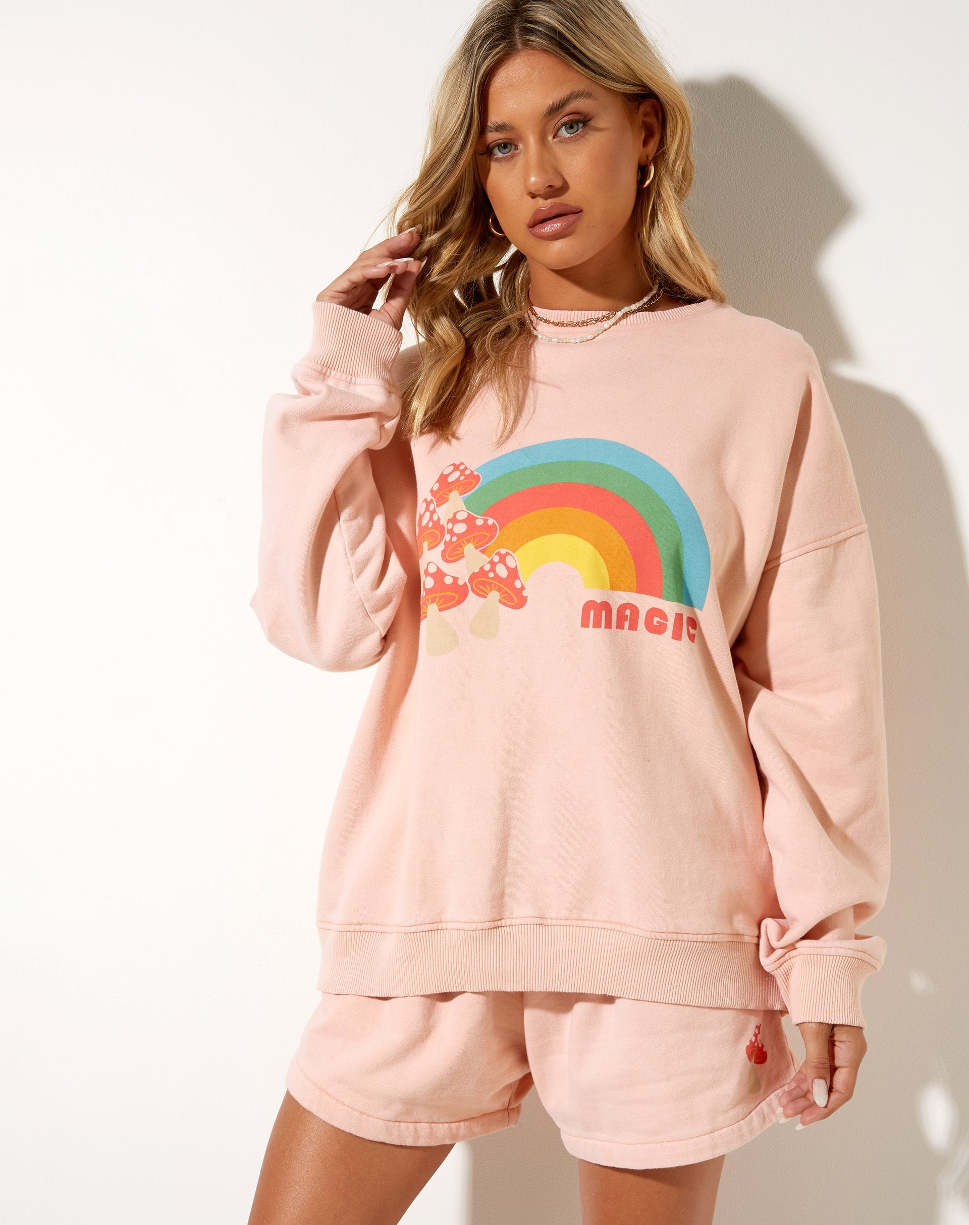 Afbeelding van Terry Short in Wash Out Peach Mushroom