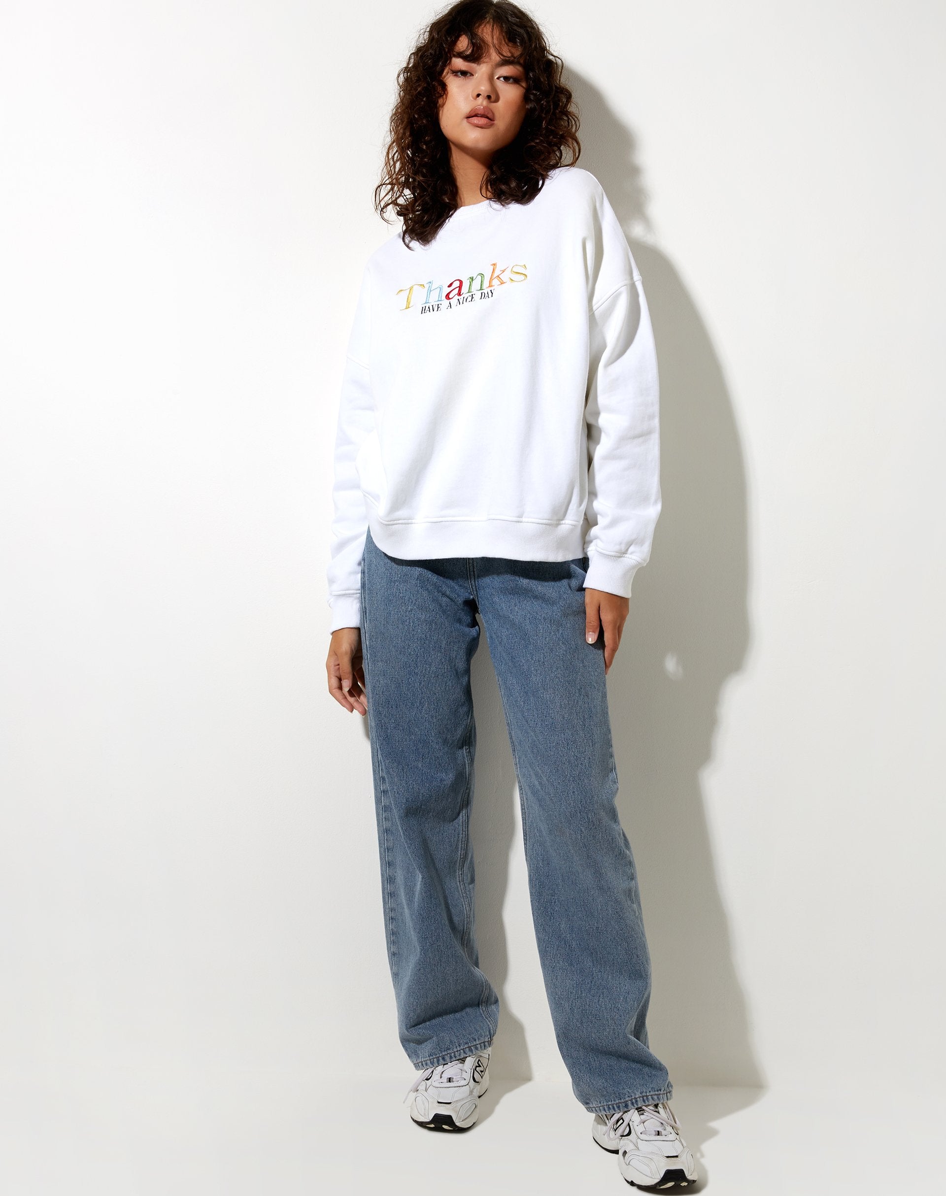 Afbeelding van Ted Sweatshirt in Wit Thank You Have A Nice Day Embro