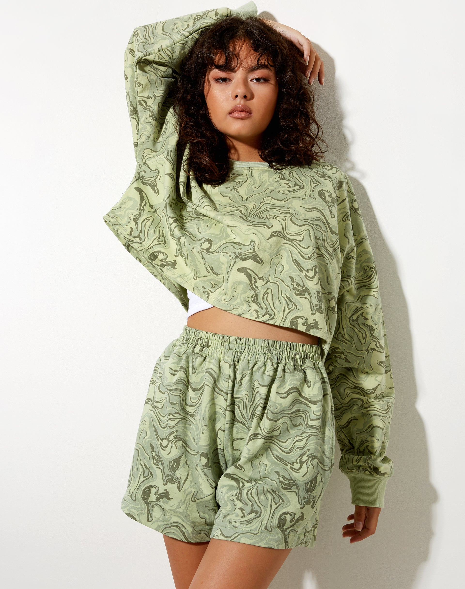 Afbeelding van Fawly Crop Top in Marble Green