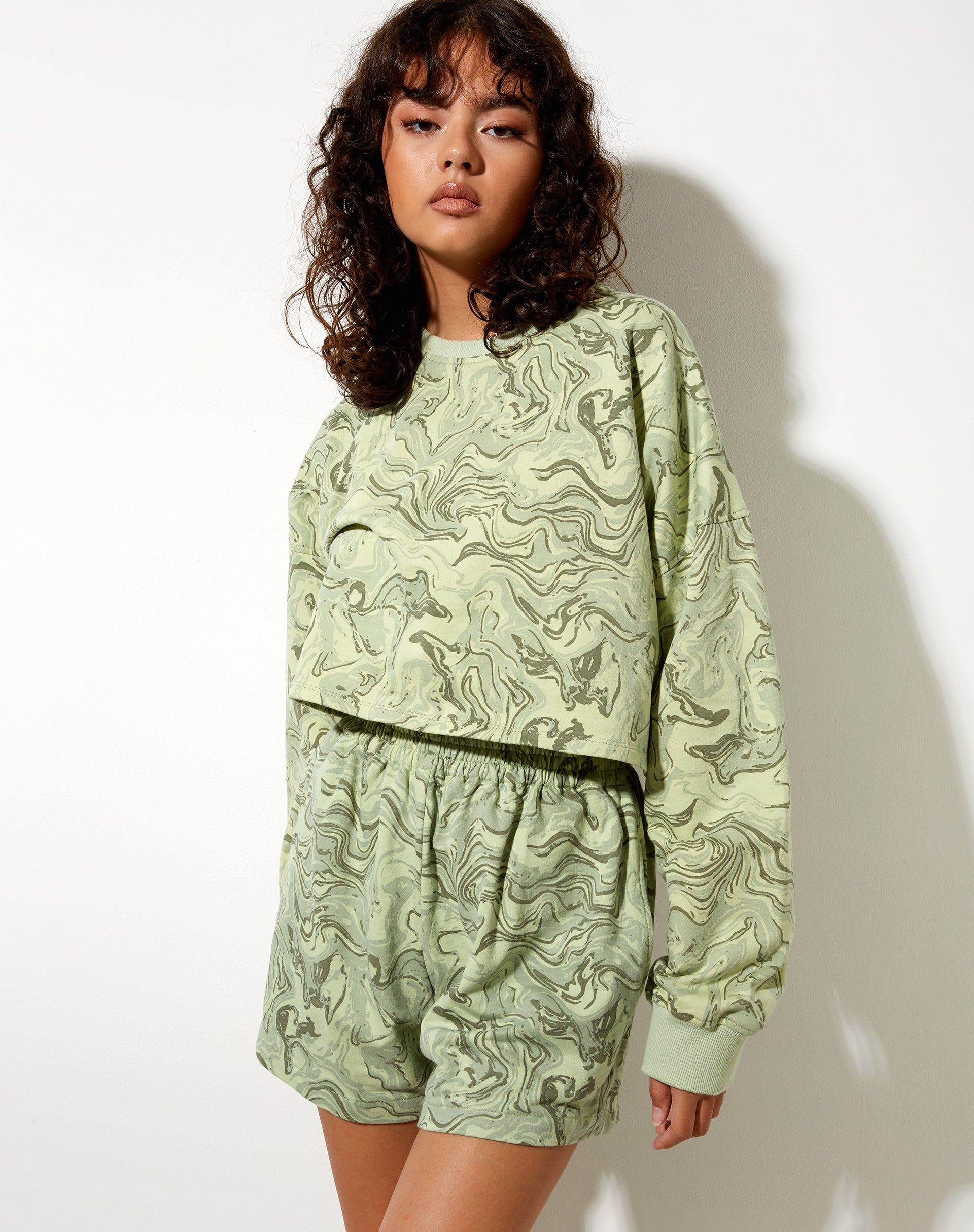 Afbeelding van Fawly Crop Top in Marble Green