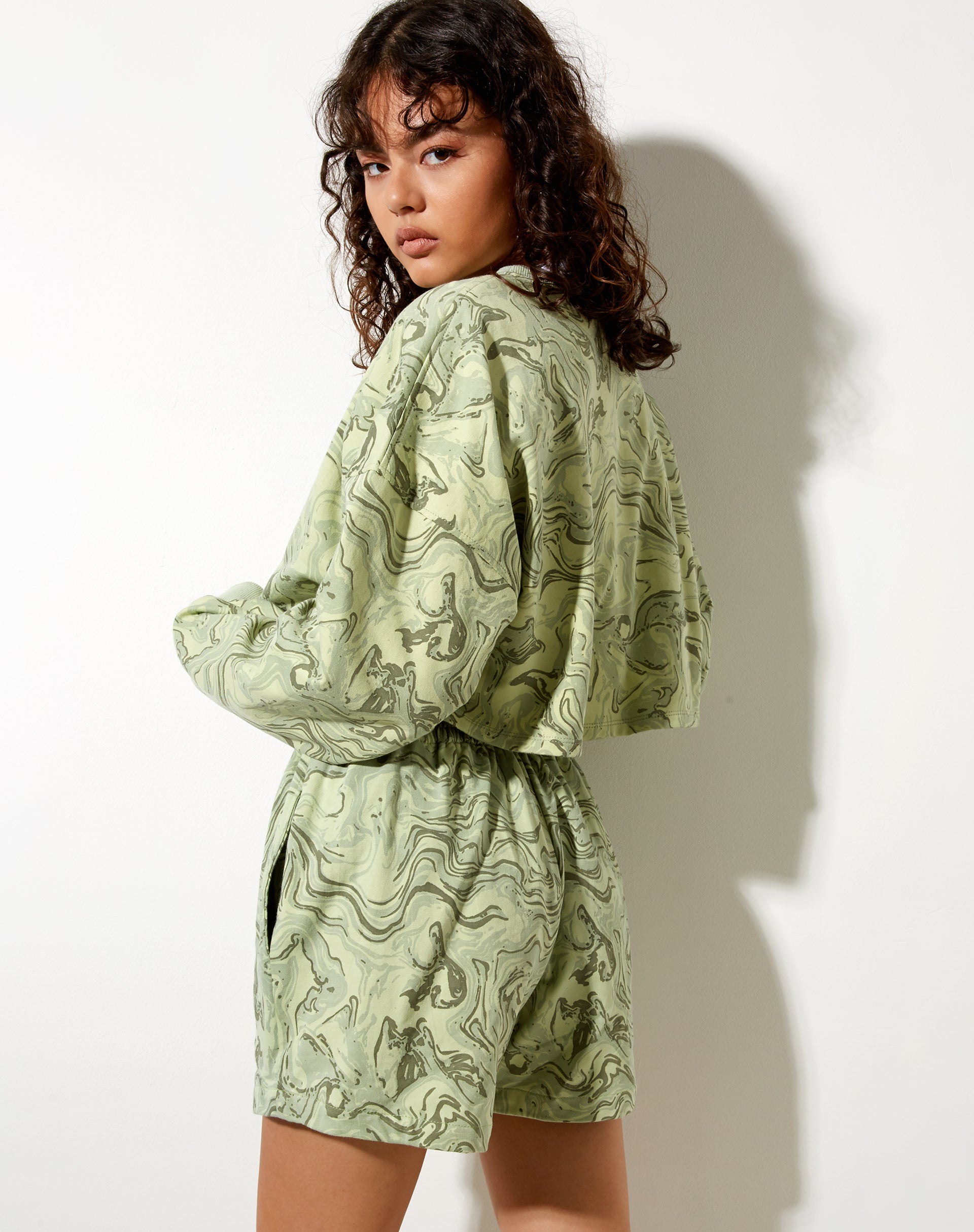 Afbeelding van Fawly Crop Top in Marble Green