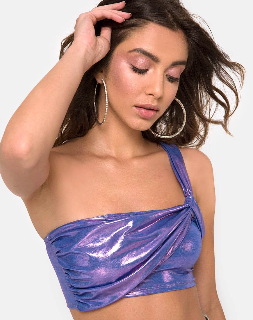 Tetric Top in Metallic Glans Lavendar