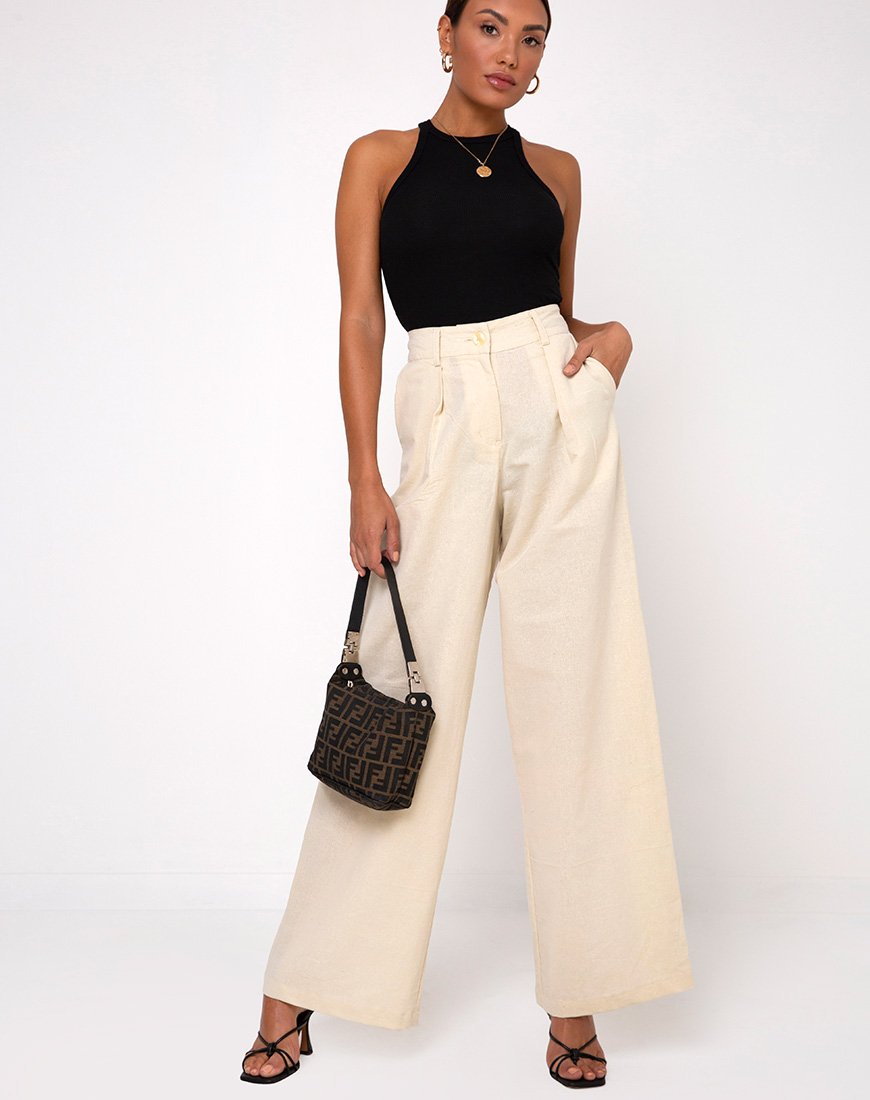Yeva Flare Broek in Ecru