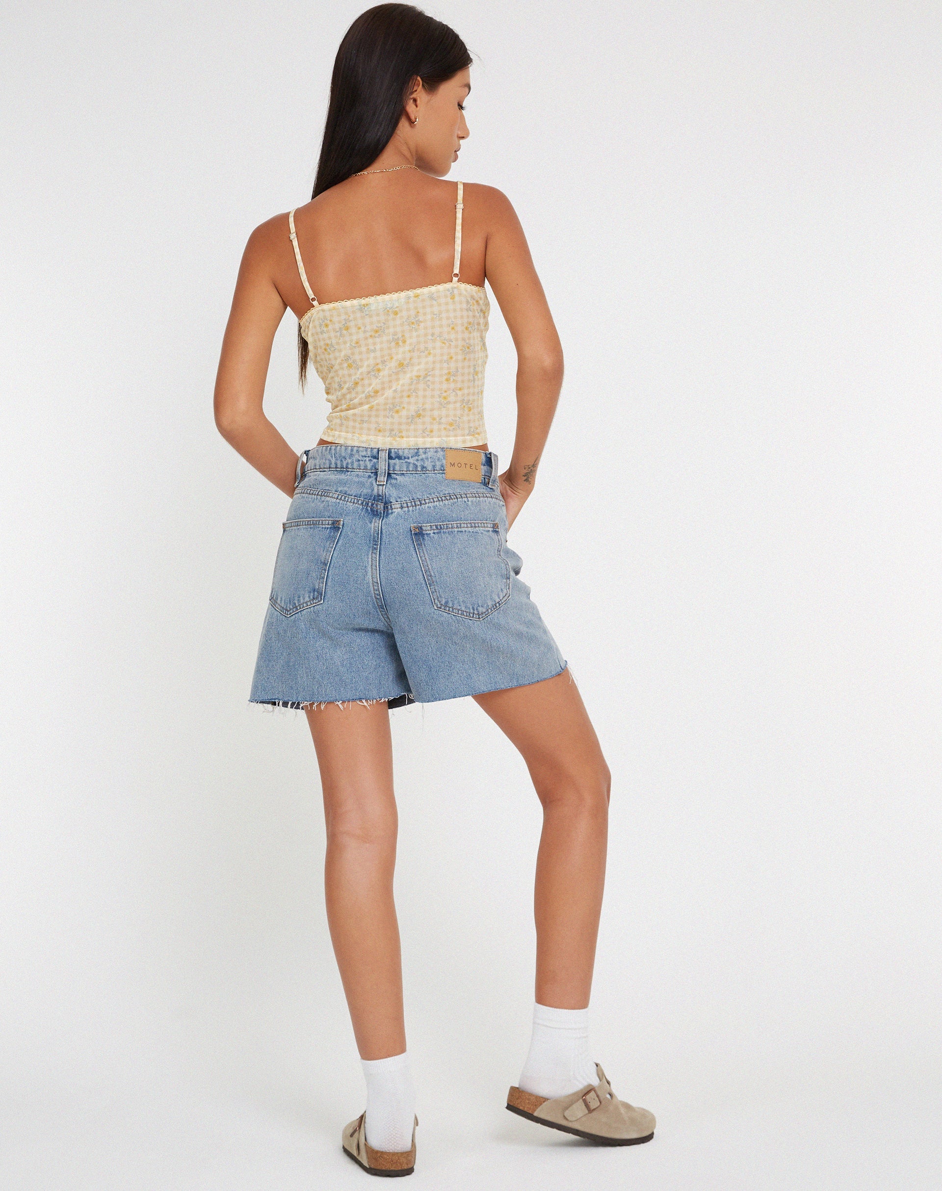 Afbeelding van Tiava Cami Top in Gingham Floral Geel