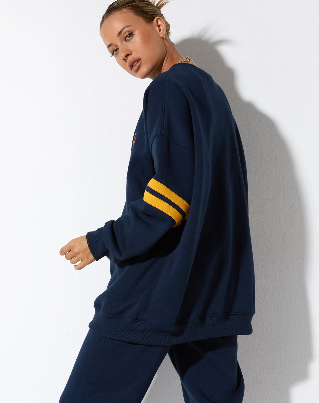 Tim Sweatshirt in Navy Citrus Stripe Voetbal 1999