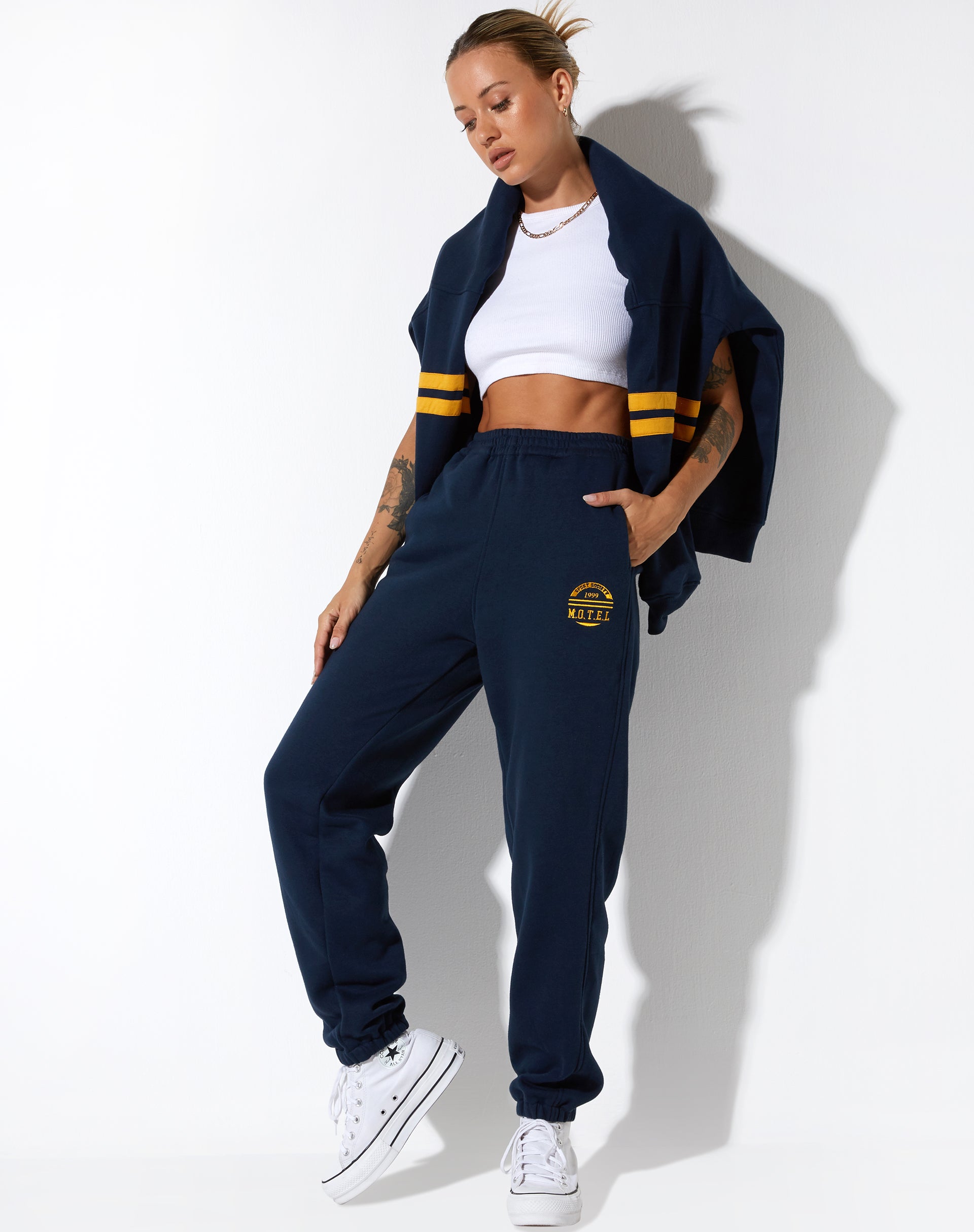 Afbeelding van Basta Jogger in Navy Citrus Stripe Voetbal 1999