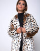 Afbeelding van Tina Coat in luipaard imitatiebont