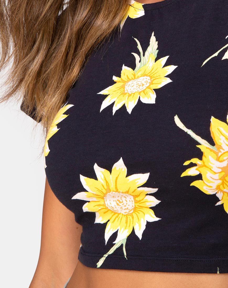 Afbeelding van Tindy Crop Top in Zonnige Dagen Zwart