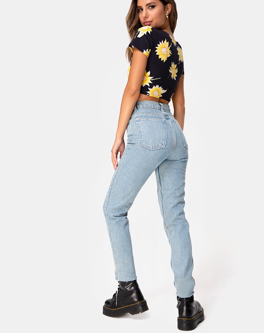 Afbeelding van Tindy Crop Top in Zonnige Dagen Zwart