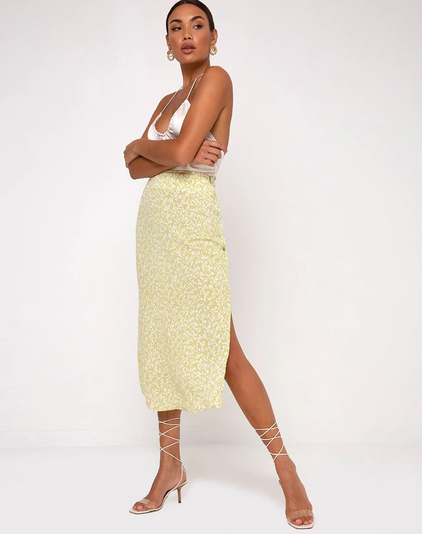 Afbeelding van Tindra Midi rok in Crinkle Botanic Mint Foam