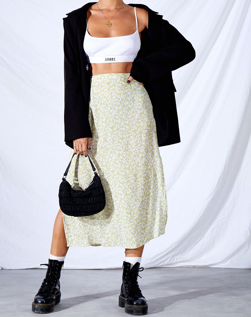 Tindra Midi rok in Crinkle Botanic Mint Foam