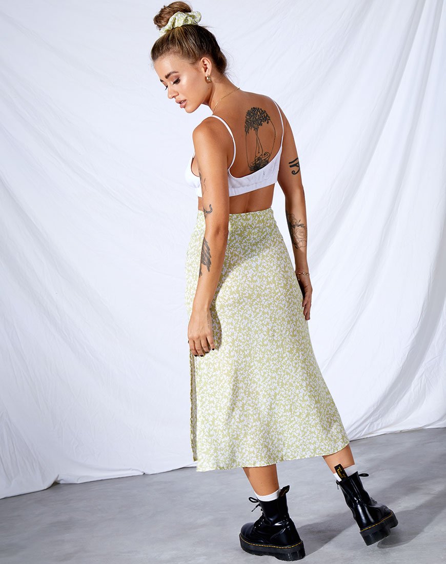Afbeelding van Tindra Midi rok in Crinkle Botanic Mint Foam