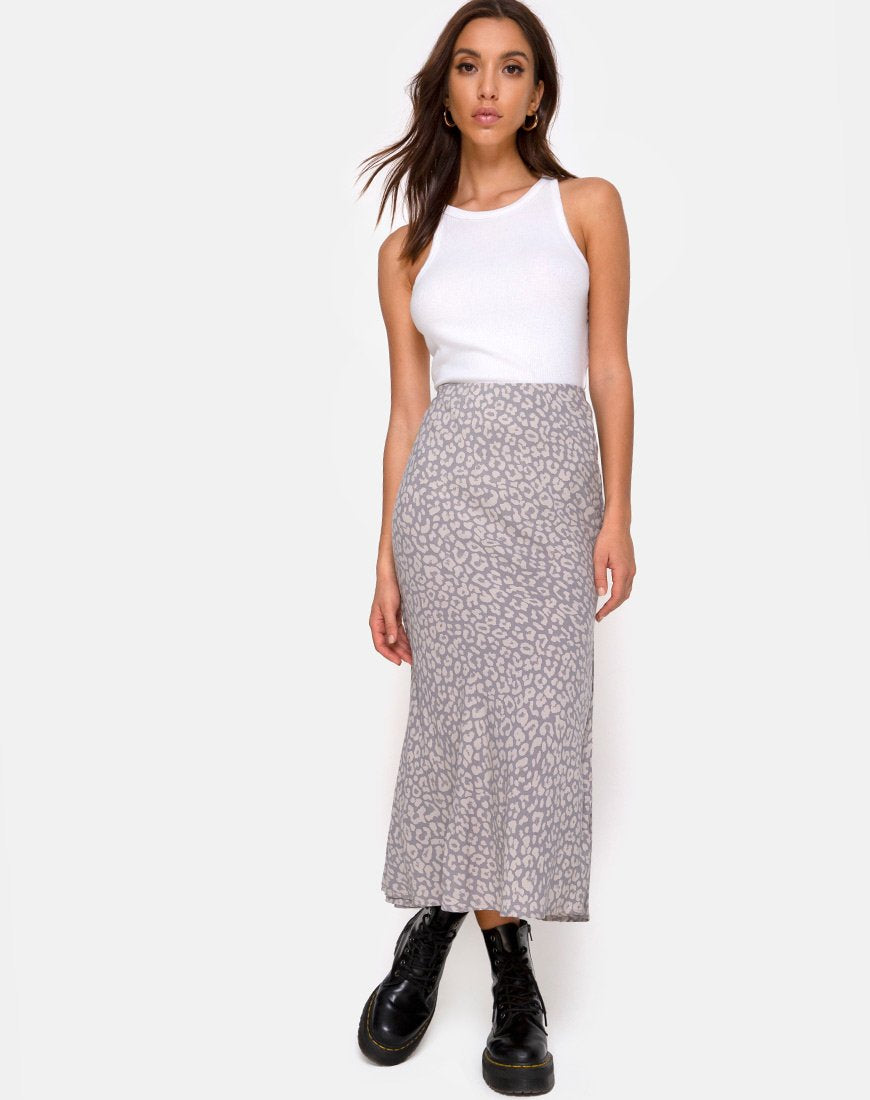 Afbeelding van Tindra Midi rok in Leopard Daze Grijs