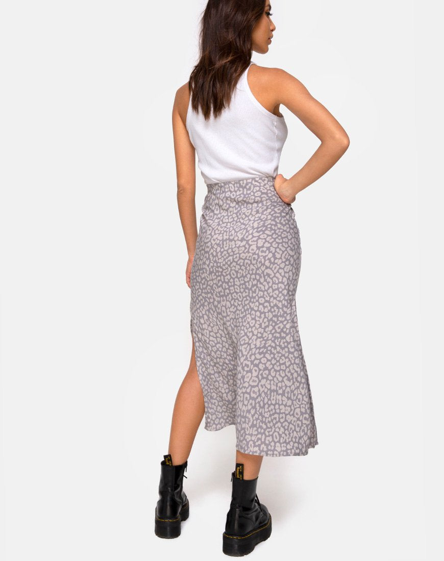 Afbeelding van Tindra Midi rok in Leopard Daze Grijs