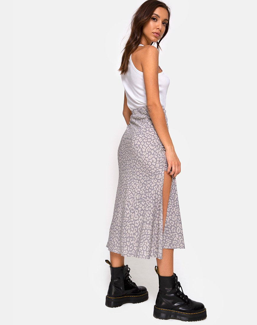 Afbeelding van Tindra Midi rok in Leopard Daze Grijs