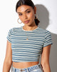 Afbeelding van Tindy Crop Top in Donkergroen Lichtgroen en Wit