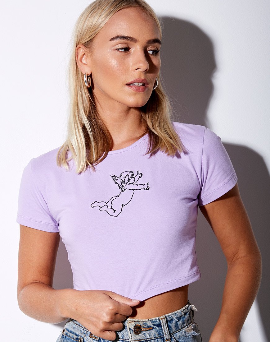 Afbeelding van Tindy Crop Top in Lila Cherubijn Embro