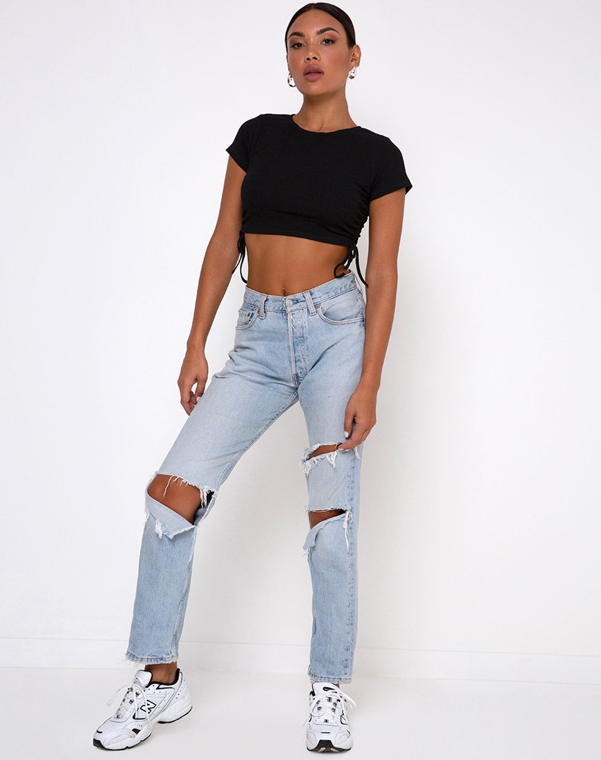Afbeelding van Tiner Crop Top in Rib Zwart