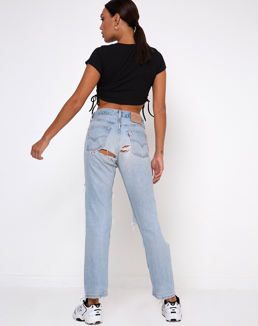 Afbeelding van Tiner Crop Top in Rib Zwart