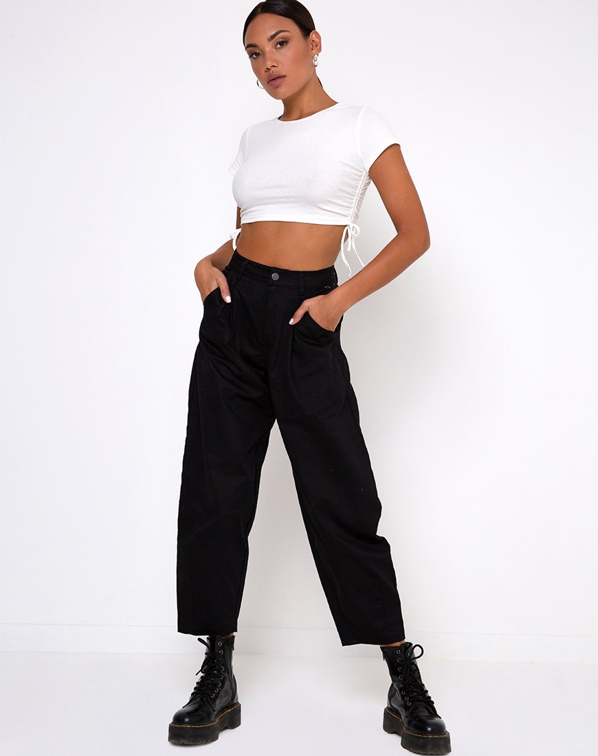 Afbeelding van Tiner Crop Top in Rib Ivoor