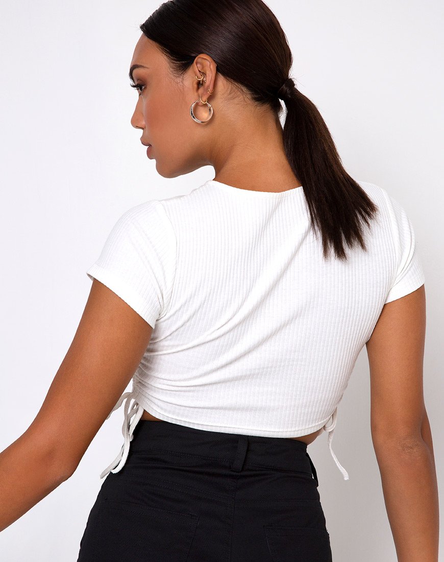 Afbeelding van Tiner Crop Top in Rib Ivoor