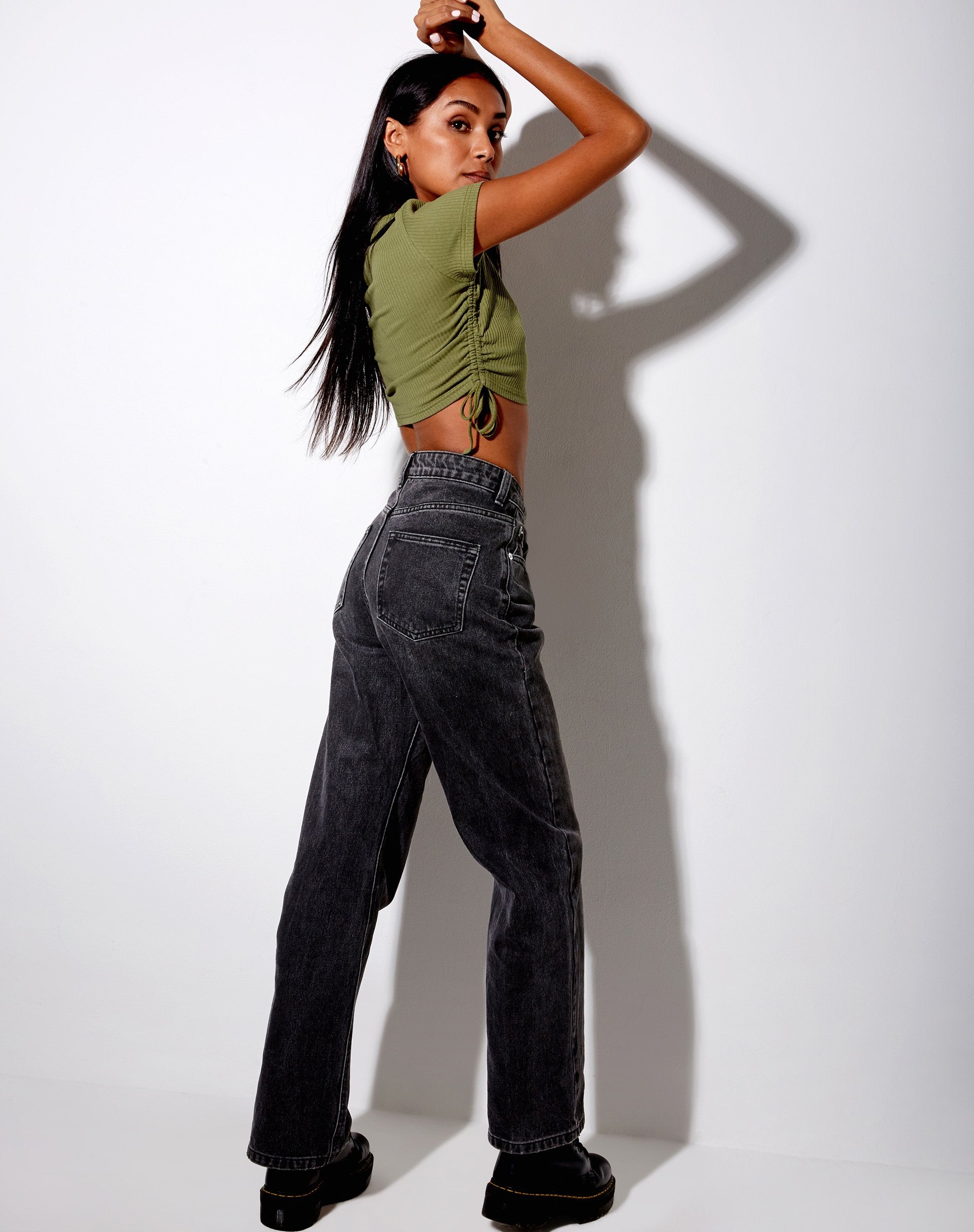 Afbeelding van Tiner Crop Top in Rib Olive