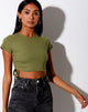 Afbeelding van Tiner Crop Top in Rib Olive