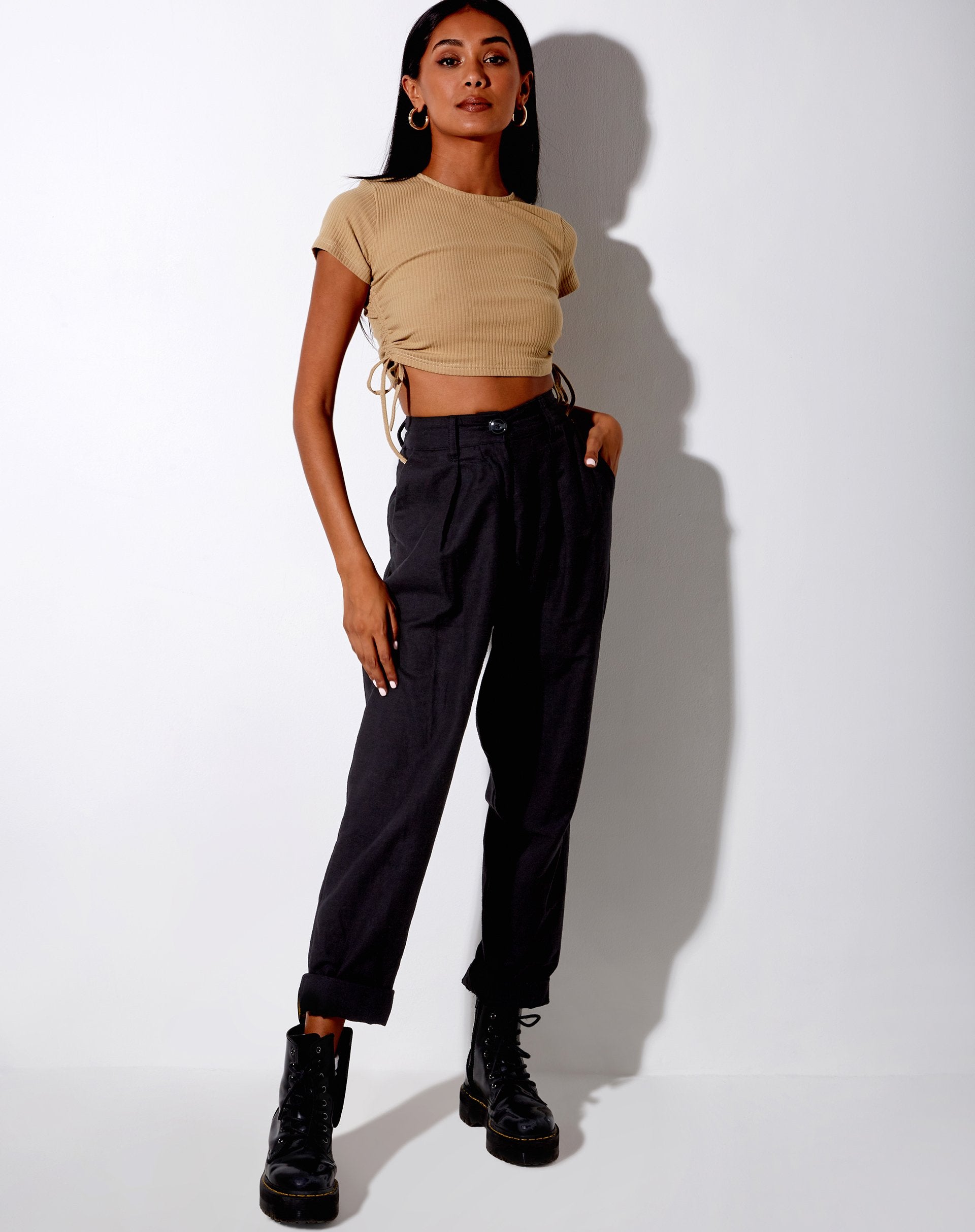 Afbeelding van Tiner Crop Top in Rib Cocoa