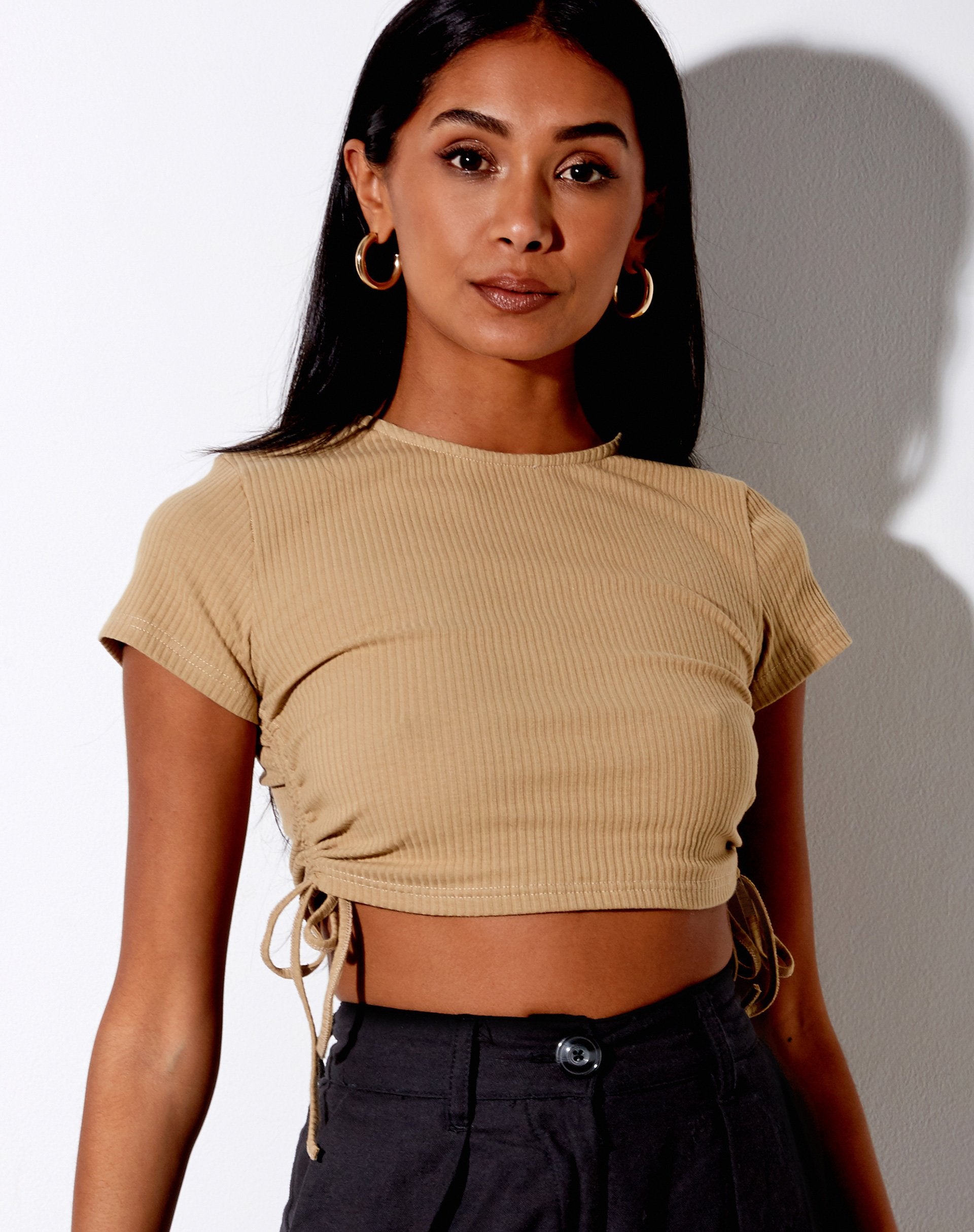 Afbeelding van Tiner Crop Top in Rib Cocoa