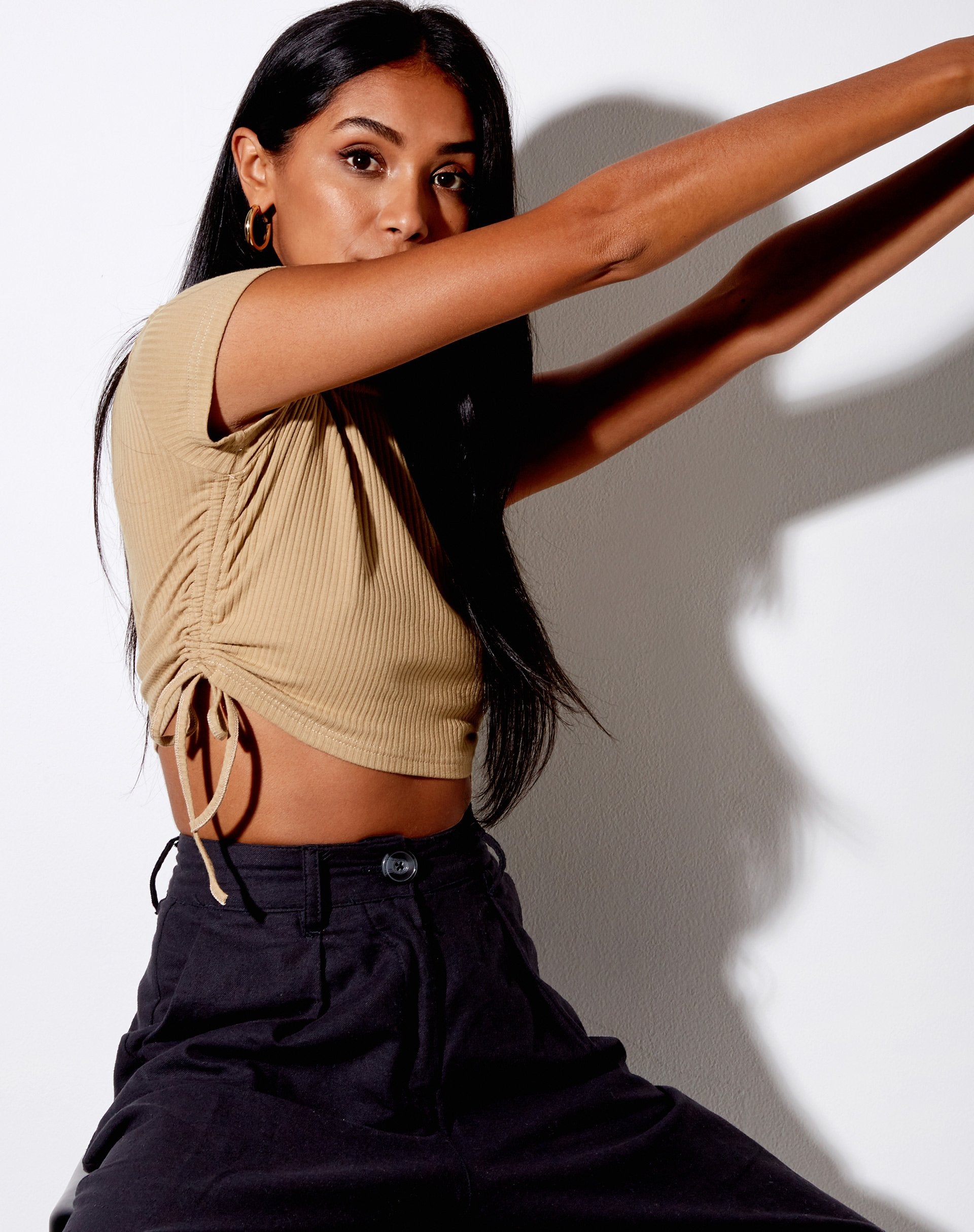 Afbeelding van Tiner Crop Top in Rib Cocoa