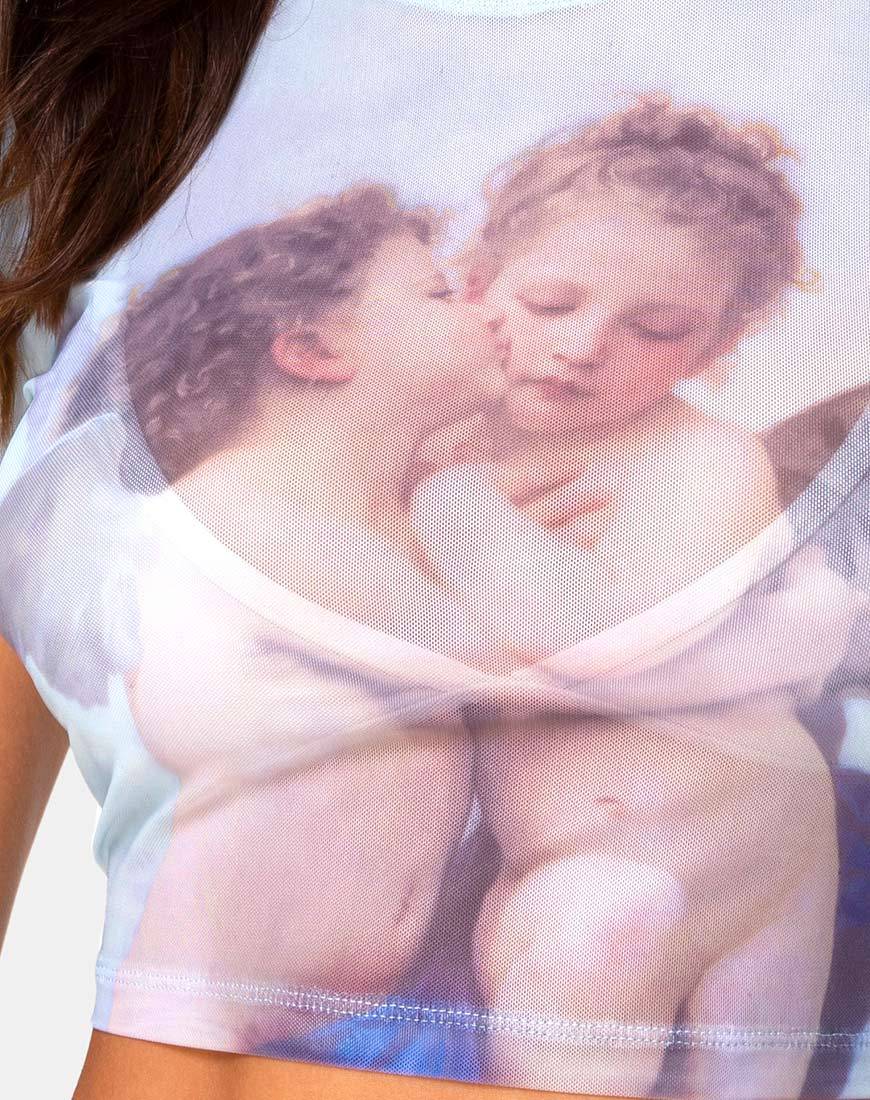 Afbeelding van Tiney Crop Top Tee in Cherububusblauw