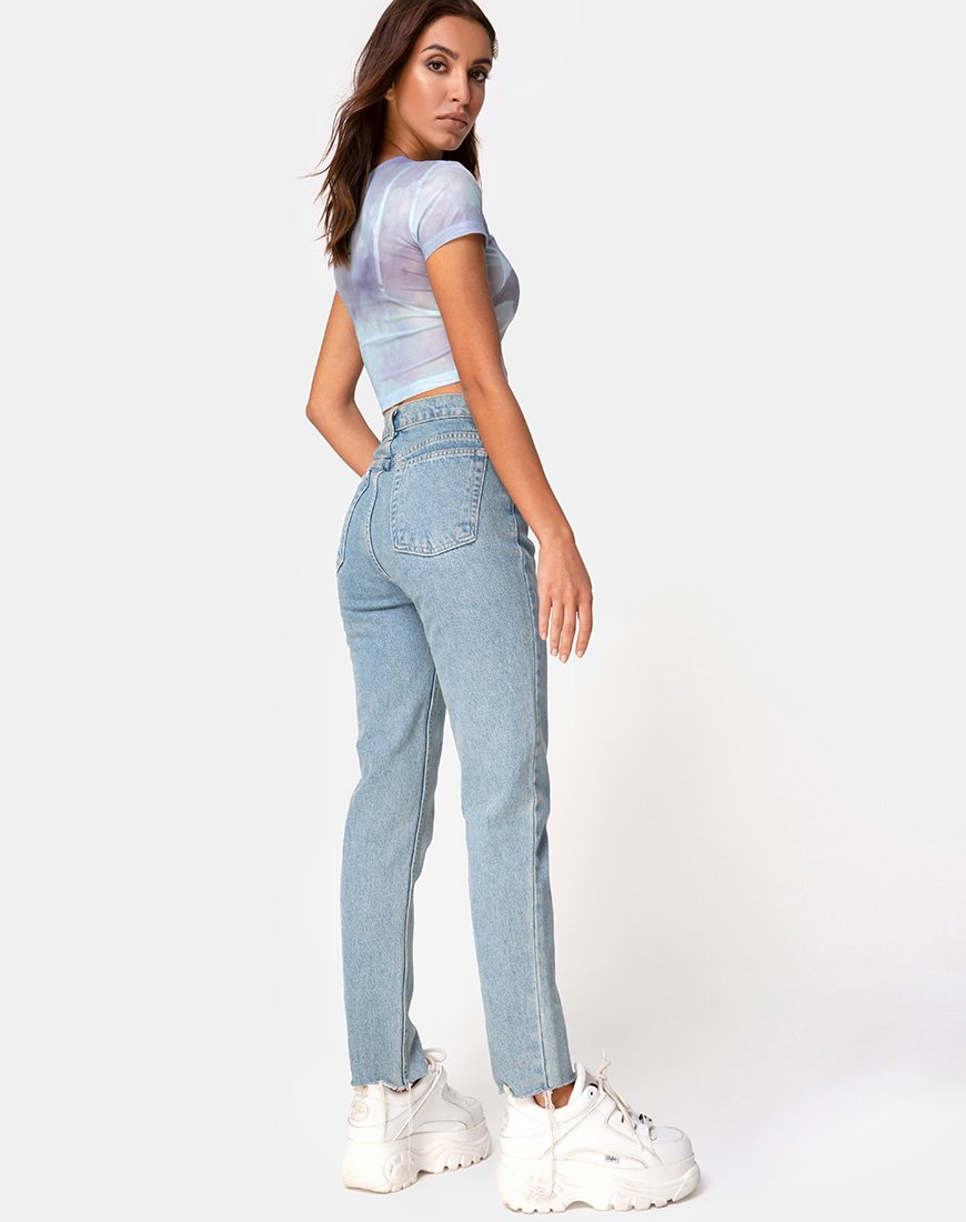 Afbeelding van Tiney Crop Top Tee in Cherububusblauw