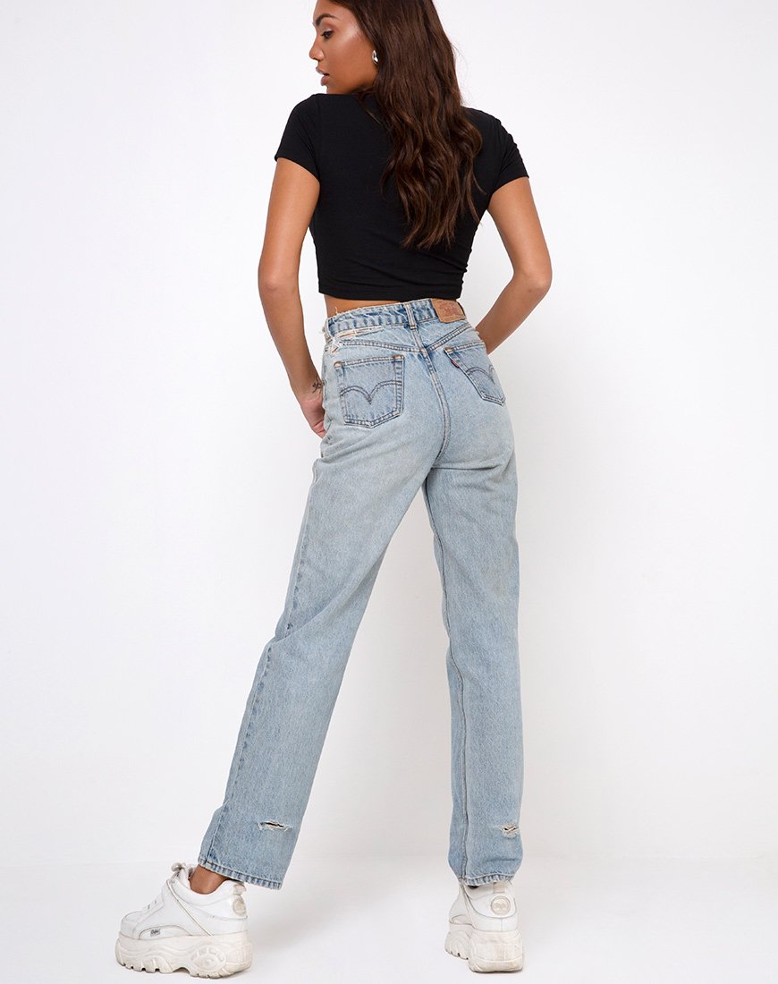 Afbeelding van Tiney Crop Tee in Zwart Waterman Diamante