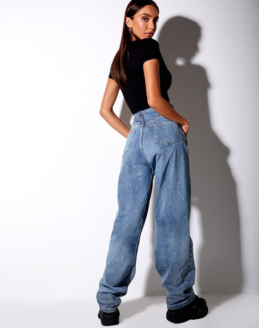 Afbeelding van Tiney Crop Tee in Zwart Ram Diamante
