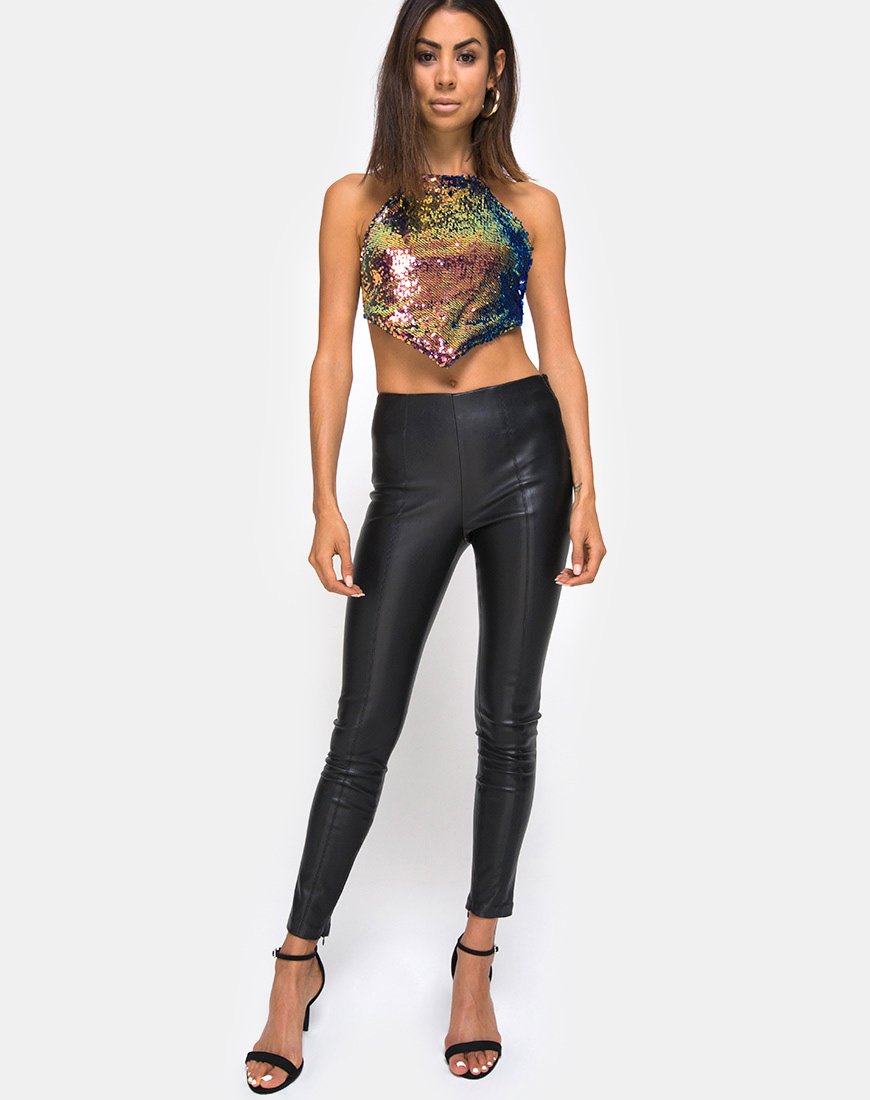 Afbeelding van Tini Crop Top in Drakenvrucht Pailletten