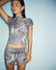 Afbeelding van Ina Low Rise Mini Skirt in Dystopian Crease Grey