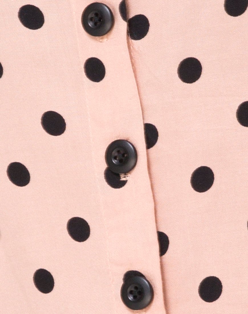 Afbeelding van Tisha Babydoll Jurk in Nieuw Polka Naakt Zwart