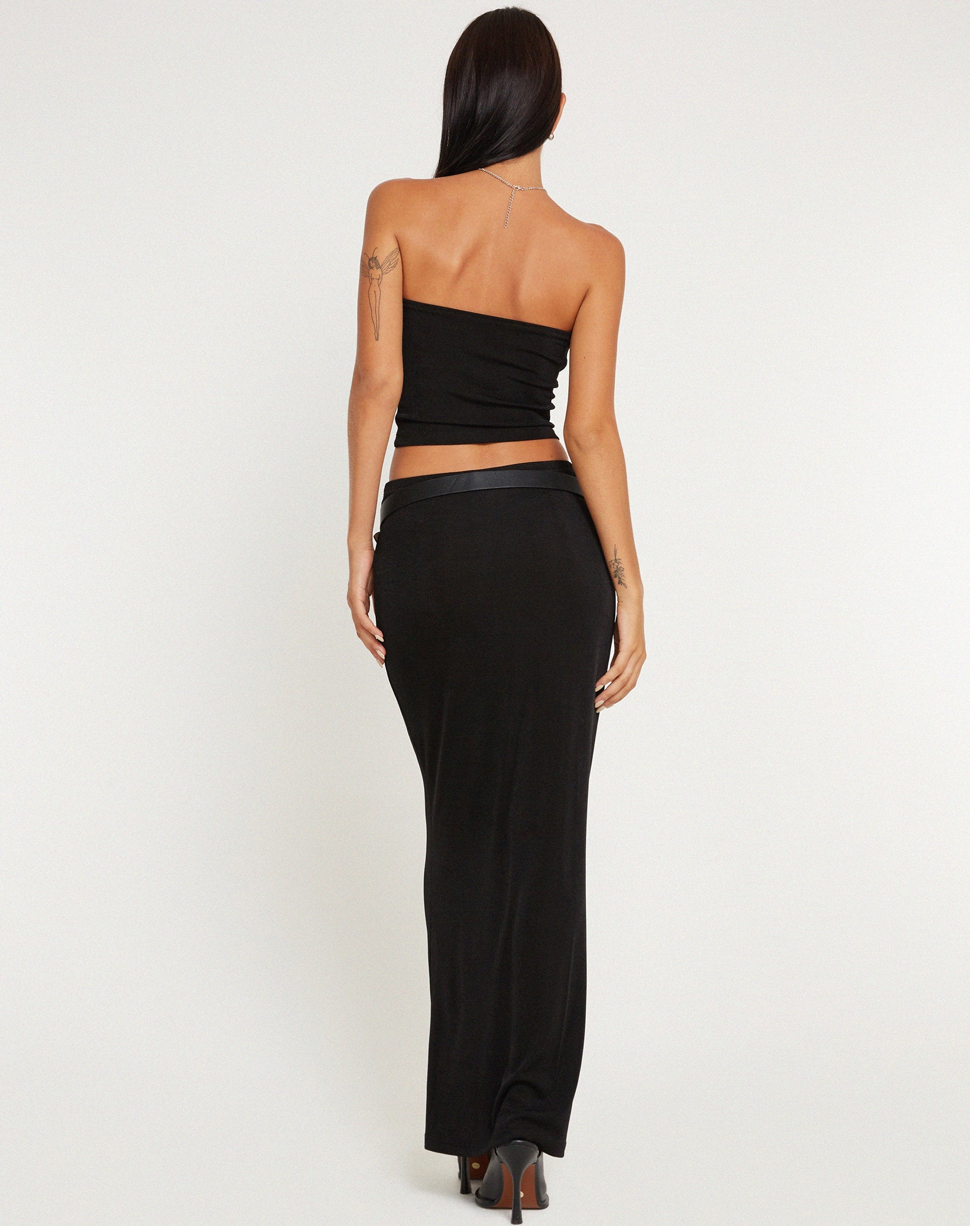 Afbeelding van Tulus Low Rise Maxi Skirt in Zwart