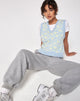Afbeelding van Tody Sweater Vest in Baby Shroom Blue en Geel